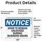 Signmission Door To Remain Unlocked During Business Hours, 10 in W x Rectangle, Vinyl Decal OS-2PACK-NS-D-710-L-11529 - alternate 2